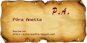 Póra Anetta névjegykártya